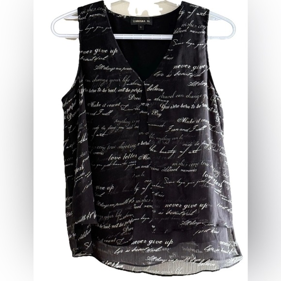 Black Sleeveless Graphic Tank Top - Picture 2 of 5
